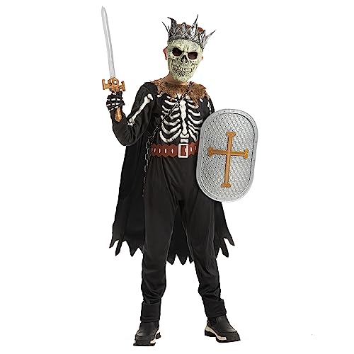 Spooktacular Creations Halloween Kids Skeleton Kostüm, teuflisch dunkle Themen-Ritterkostüm für Jungen Halloween-Partys (groß (10-12 Jahre)) von Spooktacular Creations