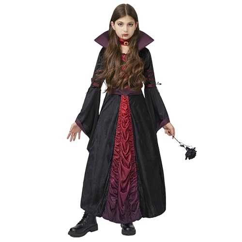 Spooktacular Creations Halloween Mädchen Königliches Vampirkostüm für Kinder und Mädchen, Gothic Queen Halloween Dress Up für Halloween-S(5-7yr) von Spooktacular Creations