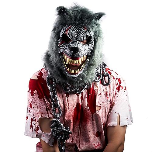 Spooktacular Creations Halloween Wolfsmaske Werwolfmaske Werwolf Kostümzubehör Gruselmaske für Kinder Männer und Frauen Halloween Horror Cosplay Kostüm-Requisite von Spooktacular Creations