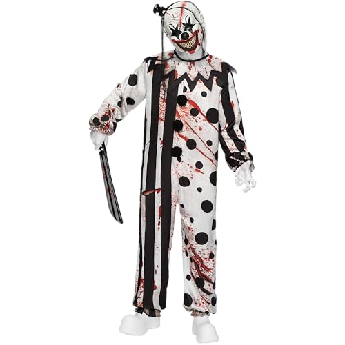Spooktacular Creations Herren-Killer-Clown-Kostüm für Erwachsene, Scream-Kostüm für Herren, Set mit Overall und gruseliger Clown-Maske für gruselige Halloween-Kostüme, Rollenspiele, XL Spooktacular Creations Herren-Killer-Clown-Kostüm für Erwachsene, Scream-Kostüm für Herren, Set mit Overall und gruseliger Clown-Maske für gruselige Halloween-Kostüme, Rollenspiele, XL von Spooktacular Creations