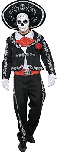 Spooktacular Creations Herren Tag der Toten Kostüm Mariachi Senor Kostüm Set Halloween Dress Up Party, Dia de Los Muertos (Small) von Spooktacular Creations