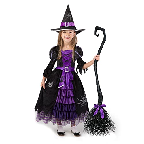 Spooktacular Creations Hexe Kostüm, Hexenkostüm, Karneval Fasching Bekleidung, 3-teiliges Halloween Kostüm Deluxe Set für Mädchen von Spooktacular Creations