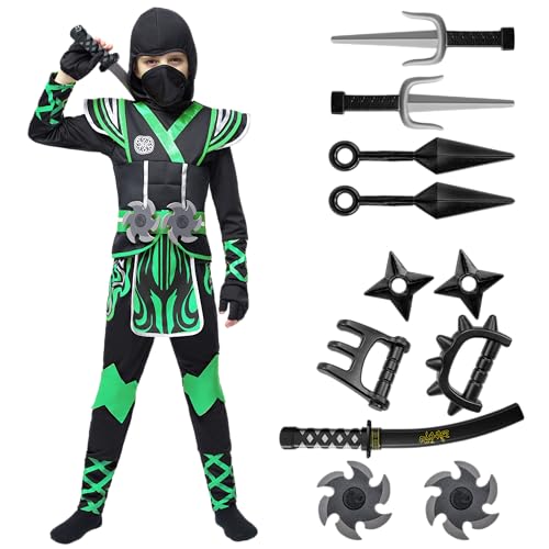 Spooktacular Creations Kinder Grün Ninja Kostüm, Kind Junge Ninja Krieger Kostüm für Kinder Toddler Ninja Themenpartys, Halloween Kostüm Dress Up Spooktacular Creations Kinder Grün Ninja Kostüm, Kind Junge Ninja Krieger Kostüm für Kinder Toddler Ninja Themenpartys, Halloween Kostüm Dress Up von Spooktacular Creations