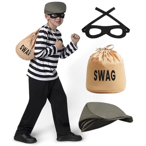 Spooktacular Creations Kinder Räuber Kostüm, Einbrecherhemdhose, Unisex Bank Robber Kostüm für Jungen, Girls Halloween Dress-up, Rollenspiel, Cosplay-Party-M Spooktacular Creations Kinder Räuber Kostüm, Einbrecherhemdhose, Unisex Bank Robber Kostüm für Jungen, Girls Halloween Dress-up, Rollenspiel, Cosplay-Party-M von Spooktacular Creations