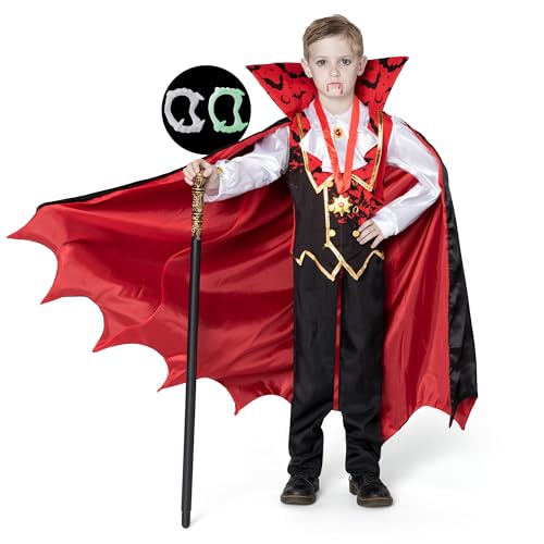 Spooktacular Creations Kinder-Vampir-Kostüm für Jungen, gruseliges rotes Halloween-Vampir-Kostüm für Kinder (groß (10–12 Jahre)) von Spooktacular Creations