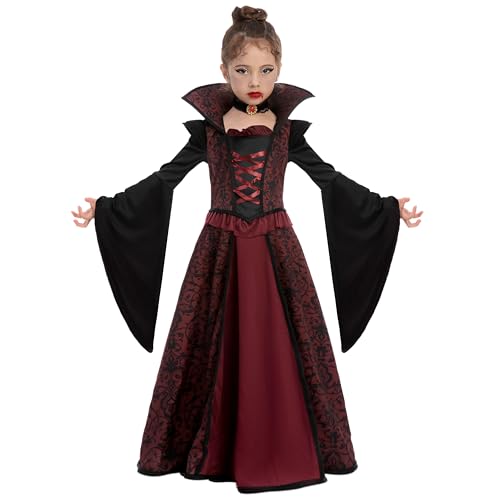 Spooktacular Creations Königlicher Vampir Kostüm Set für Mädchen Halloween Kostümparty, Rollenspiel, Karneval Cosplay, Vampir-Themenparty von Spooktacular Creations