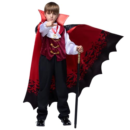 Spooktacular Creations Königliches Halloween-Vampir-Kostüm für Jungen, Kinder-Dracula-Kostüm für Halloween-Verkleidungsparty, Rollenspiele-M(8-10yr) von Spooktacular Creations