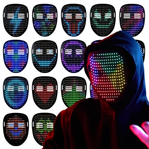 Spooktacular Creations LED-Halloween-Maske mit Gesten-Sensor, transformierende LED-Maske für Erwachsene, Teenager, leuchtet im Dunkeln, Cosplay-Kostüm-Zubehör, Halloween-Maskerade, Party-Requisite Spooktacular Creations LED-Halloween-Maske mit Gesten-Sensor, transformierende LED-Maske für Erwachsene, Teenager, leuchtet im Dunkeln, Cosplay-Kostüm-Zubehör, Halloween-Maskerade, Party-Requisite von Spooktacular Creations