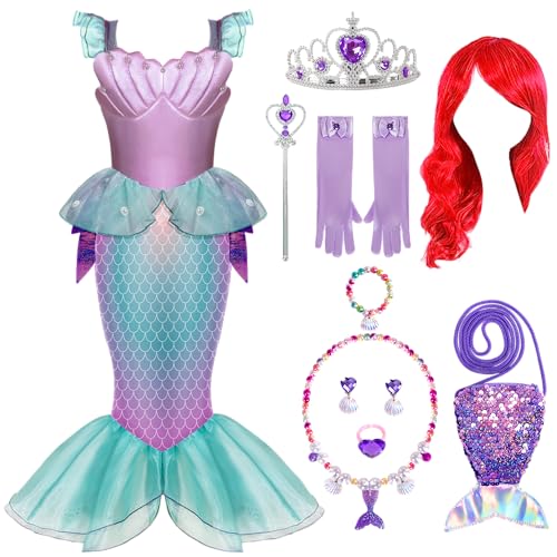 Spooktacular Creations Mädchen Meerjungfrau Kostüm, Kinder Meerjungfrau Prinzessin Dress Up mit Zubehör für Halloween-3T von Spooktacular Creations