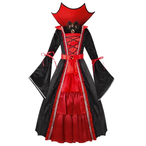 Spooktacular Creations Mädchen-Vampir-Kostüm, Halloween-Kostüm für Kinder, königliches Vampir-Kostüm für Mädchen-M von Spooktacular Creations