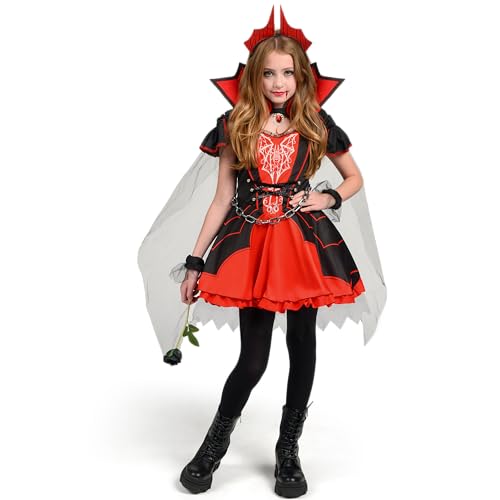 Spooktacular Creations Mädchen Vampir-Kostüm, rotes dunkler Vampirkleid für Mädchen Halloween Dress-up, Rollenspiel und Kostümpartys L (10-12 Jahre) Spooktacular Creations Mädchen Vampir-Kostüm, rotes dunkler Vampirkleid für Mädchen Halloween Dress-up, Rollenspiel und Kostümpartys L (10-12 Jahre) von Spooktacular Creations