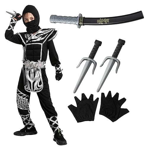 Spooktacular Creations Ninja Kostüm für Kinder, Jungen Drachenschuppen Kostüm, Halloween Kostüm für Rollenspiele Spooktacular Creations Ninja Kostüm für Kinder, Jungen Drachenschuppen Kostüm, Halloween Kostüm für Rollenspiele von Spooktacular Creations