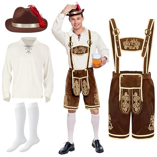 Spooktacular Creations Oktoberfest Herren Outfit, Abnehmbarem Lätzchenträger, Kniesocken und Bayerischen Filzhüte Lederhosen bayrische tracht herren lederhose herren M Spooktacular Creations Oktoberfest Herren Outfit, Abnehmbarem Lätzchenträger, Kniesocken und Bayerischen Filzhüte Lederhosen bayrische tracht herren lederhose herren M von Spooktacular Creations