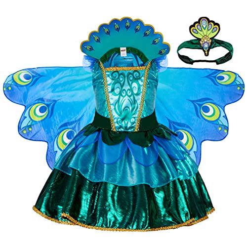 Spooktacular Creations Peacock Dress with Feather Wings and Headband for Girls Halloween Costume and Animal Costumes for Kids (Small (5 – 7 yrs)) von Spooktacular Creations