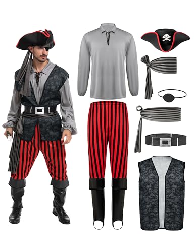 Spooktacular Creations Piratenkostüm für Erwachsene, Halloween Kostüm Männer, Herren, Kostümparty, Trick oder Treating, Cosplay-Party-XL Spooktacular Creations Piratenkostüm für Erwachsene, Halloween Kostüm Männer, Herren, Kostümparty, Trick oder Treating, Cosplay-Party-XL von Spooktacular Creations