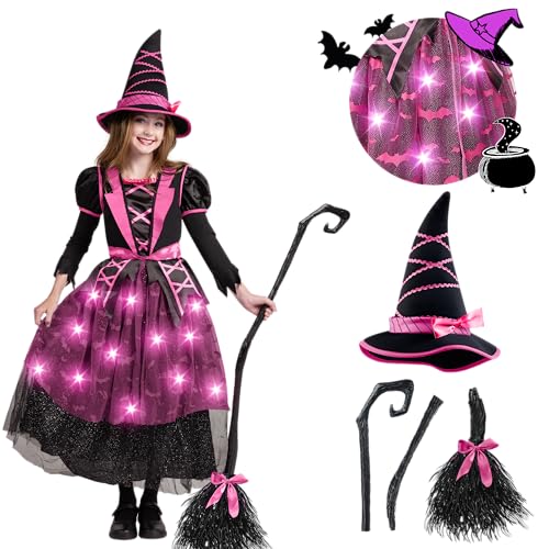 Spooktacular Creations Rosa Hexenkostüm für Kinder und Mädchen, Fledermausrock für Halloween Spooktacular Creations Rosa Hexenkostüm für Kinder und Mädchen, Fledermausrock für Halloween von Spooktacular Creations