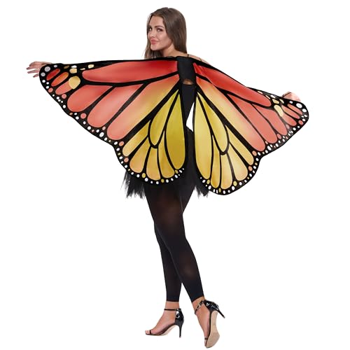 Spooktacular Creations Rotes Monarchfalterflügel-Set für Damen, Feenflügel-Kostüm für Erwachsene für Halloween, Flügelkostüm für Damen, Cosplay Spooktacular Creations Rotes Monarchfalterflügel-Set für Damen, Feenflügel-Kostüm für Erwachsene für Halloween, Flügelkostüm für Damen, Cosplay von Spooktacular Creations