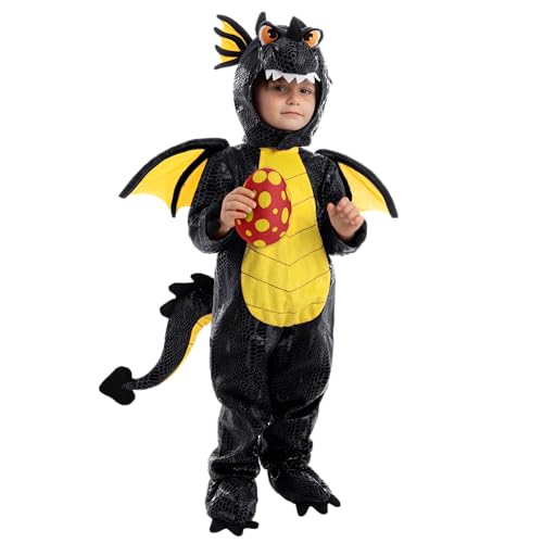 Spooktacular Creations Schwarzes Baby-Unisex-Drachenkostüm mit Flügeln für Kinder, Halloween-Verkleidung, Dinosaurier-Mottoparty (klein (5–7 Jahre)) von Spooktacular Creations
