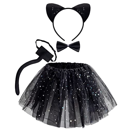 Spooktacular Creations Schwarzes Katzenkostüm für Kinder mit Tutu, Ohren und Schwanz, Katzen-Cosplay Zubehör für Mädchen, Halloween-Kostümparty, Schul Rollenspiel. Spooktacular Creations Schwarzes Katzenkostüm für Kinder mit Tutu, Ohren und Schwanz, Katzen-Cosplay Zubehör für Mädchen, Halloween-Kostümparty, Schul Rollenspiel. von Spooktacular Creations