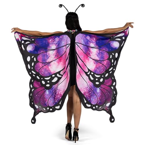 Spooktacular Creations Set mit violetten Schmetterlingsflügeln, Schmetterlingsschalflügel, Stirnband, Augenmaske, Feen-Umhang für Frauen, Halloween-Kostüm zum Verkleiden Spooktacular Creations Set mit violetten Schmetterlingsflügeln, Schmetterlingsschalflügel, Stirnband, Augenmaske, Feen-Umhang für Frauen, Halloween-Kostüm zum Verkleiden von Spooktacular Creations