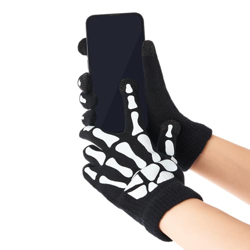 Spooktacular Creations Skeletthandschuhe mit Touchscreen, im Dunkeln leuchtende kurze Skeletthandschuhe für Erwachsene, Kinder, Halloween-Kostümzubehör, Cosplay-Party Spooktacular Creations Skeletthandschuhe mit Touchscreen, im Dunkeln leuchtende kurze Skeletthandschuhe für Erwachsene, Kinder, Halloween-Kostümzubehör, Cosplay-Party von Spooktacular Creations