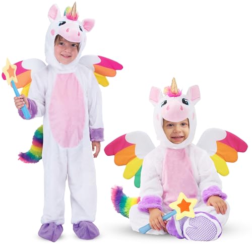 Spooktacular Creations Kinder Einhorn Kostüm Bademantel Nachtwäsche Schlafoveralls für Mädchen, Weihnachten Halloween (Medium (7-9 yrs), Rosa) von Spooktacular Creations