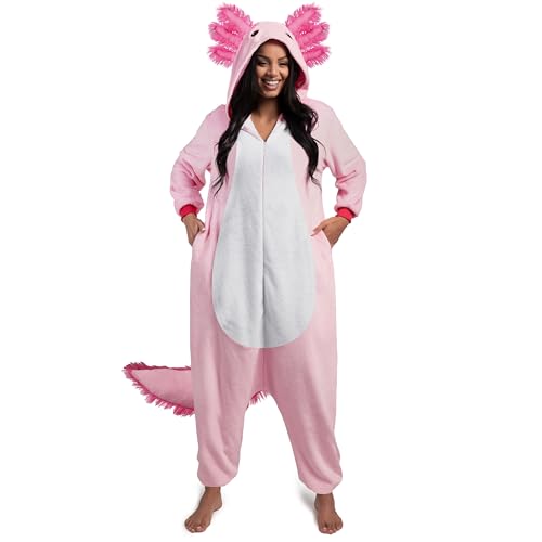 Spooktacular Creations Unisex-Axolotl-Pyjama-Plüsch-Kostüm mit Hutschwanz für Verkleidung, Rollenspiele, Halloween-Kostüm, L Spooktacular Creations Unisex-Axolotl-Pyjama-Plüsch-Kostüm mit Hutschwanz für Verkleidung, Rollenspiele, Halloween-Kostüm, L von Spooktacular Creations
