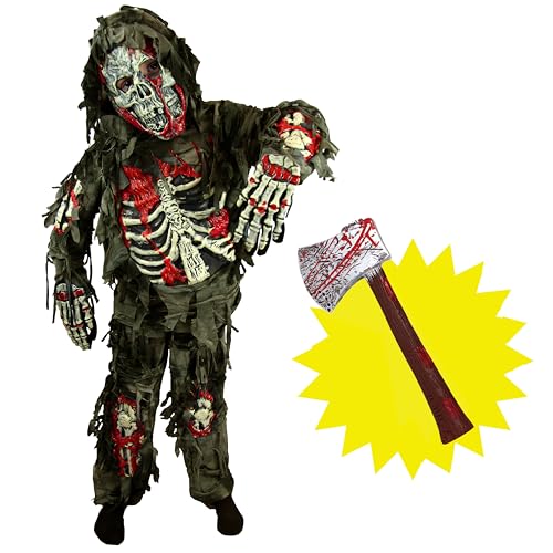 Spooktacular Creations Zombie-Kostüm für Kinder, Gruseliges Halloween-Jungen-Zombie-Kostüm, Monster-Kostüm für Halloween-Grün-L Spooktacular Creations Zombie-Kostüm für Kinder, Gruseliges Halloween-Jungen-Zombie-Kostüm, Monster-Kostüm für Halloween-Grün-L von Spooktacular Creations