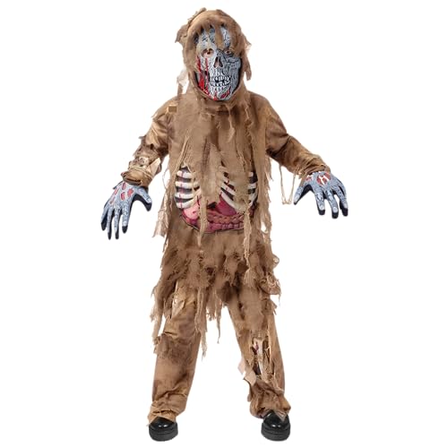 Spooktacular Creations Zombie-Kostüm für Kinder, Jungen, gruseliges Halloween, braun, für Halloween-Anziehpartys, Rollenspiele Spooktacular Creations Zombie-Kostüm für Kinder, Jungen, gruseliges Halloween, braun, für Halloween-Anziehpartys, Rollenspiele von Spooktacular Creations