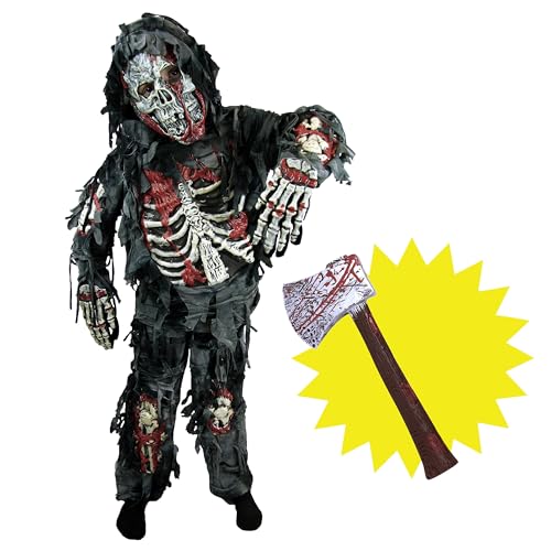 Spooktacular Creations Zombie Skelett Kinderkostüm mit Blutiger Axt (Medium) von Spooktacular Creations
