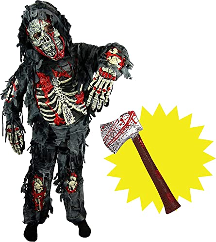 Spooktacular Creations Zombie Skelett Kinderkostüm mit Blutiger Axt (Small) von Spooktacular Creations