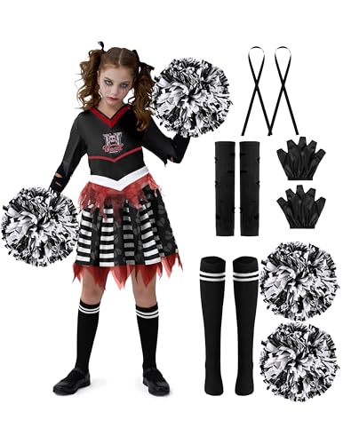 Spooktacular Creations Zombies Cheerleader Kostüm für Mädchen - Gruseliges, geistloses Cheerleader Kostüm für Halloween-L von Spooktacular Creations