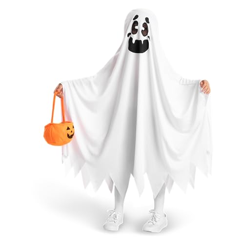 Spooktacular Creations Geist Geister umhang Kinder kostüm für Halloween Süßes oder Saures, Large (10-12 yr). von Spooktacular Creations