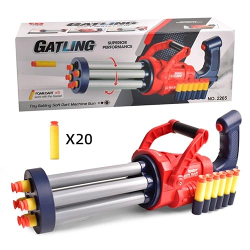 Spielzeug-Gewehr mit 20 Darts, Eva Schaumstoff Dart Blaster für Kinder mit 6-Schuss Drehtrommel – Soft Bullet Gun für drinnen & draußen – sicheres Actionspielzeug von Sport Knight