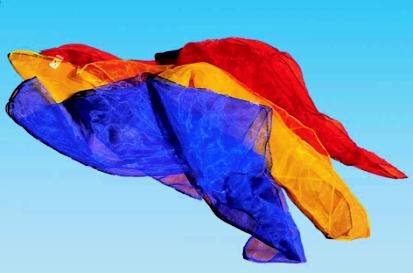 Jongliertuch Stofftuch Jonglage Tuch zum Jonglieren Tanztuch Chiffron 140x140 cm von Sport-Tec