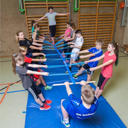 Sport-Thieme Balancierband Team | Balancieren im Team | 1 Kind balanciert, bis zu 21 Kinder halten das Band | Zum Einhängen in Sprossenwände | Blau von Sport-Thieme