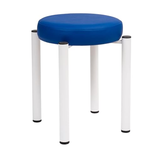 Sport-Thieme Gymnastikhocker Comfort | Praxishocker | Rund | Kunstleder Sitzfläche | ø 38 cm | Belastbar bis 150 kg | Stapelbar | Metall-Rundrohr Beine | In 2 Sitzhöhen: 50 cm und 55 cm von Sport-Thieme