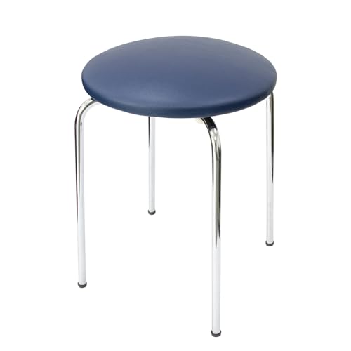 Sport-Thieme Gymnastikhocker Komfort | Stapelbar, Dickes Schaumstoffkissen, Platzsparend | Runde Sitzfläche aus Holz | Verchromte Beine | Belastbar bis 120 kg von Sport-Thieme