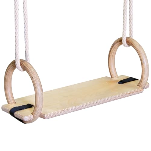 Sport-Thieme Schaukelbrett für Turnringe aus Holz | Schaukelsitz für Ringeanlage aus eigener Fertigung | Maße: 60x20x2,1 cm, Sitzfläche 47x20 cm | Bis 120 kg belastbar | Gewicht: 2 kg von Sport-Thieme