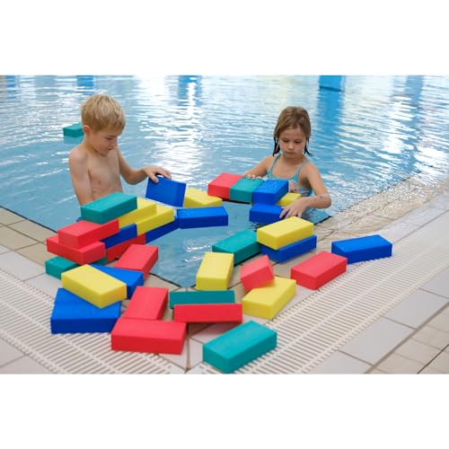 Sport-Thieme Wasser-Spielklötze | 48-teiliges Set | Hochfestes Polyethylen | Für Schwimmer- und Nichtschwimmerbecken | 20x10x5 cm | 1,9 kg von Sport-Thieme