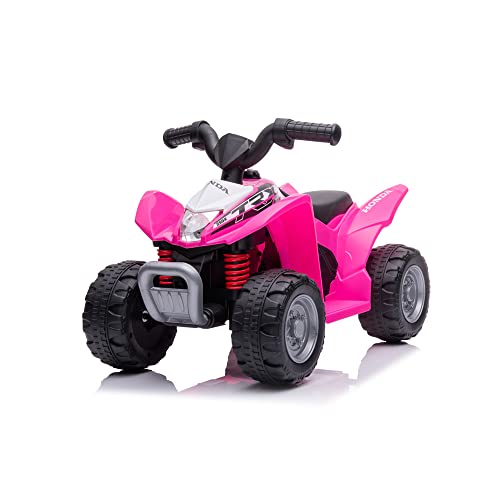 Sport1 Elektro-Quad für Kinder, Honda TRX 250X, Kindermotorrad 6 Volt, Geschwindigkeit 2,8 km/h, Maße: 65,5 x 38,5 x 43,5 cm, für Kinder bis 20 kg, wiederaufladbarer Akku, mit Ladegerät, rosa von Sport1