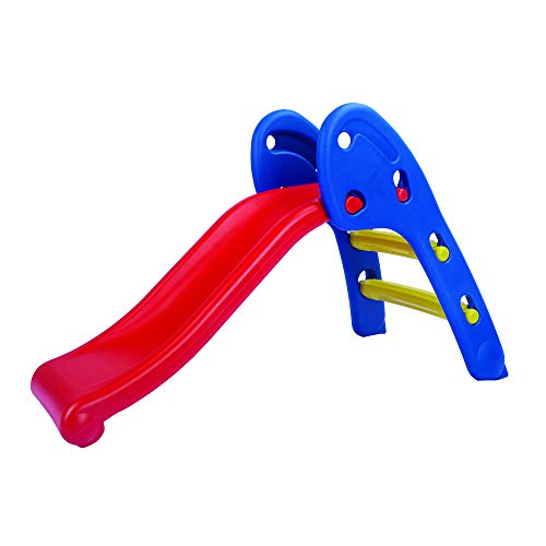 Sport1 Kinderrutsche 3 Stufen mit Spritzguss und Blasen, Gartenrutsche für Kinder von 1 bis 3 Jahren, super strapazierfähig, Kinderrutsche aus Kunststoff 110 x 54 x 70 cm, rot/blau, max. 25 kg von Sport1