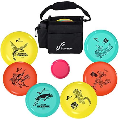 Sportneer Disc Golf Scheiben Set, DiscGolf Starter Set Putter Midrange Driver Disc Golf Sport Spiele Discgolf Scheibe für Erwachsene (Meereslebewesen, 6) von Sportneer