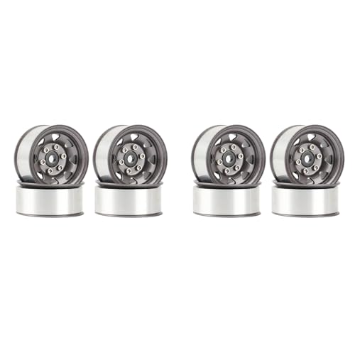 Spourita 8 StüCk 1,55 Metall Beadlock Rad Felgen Nabe für 1/10 RC Crawler Auto Axial Jr 90069 D90 CC01 LC70 MST,3 von Spourita