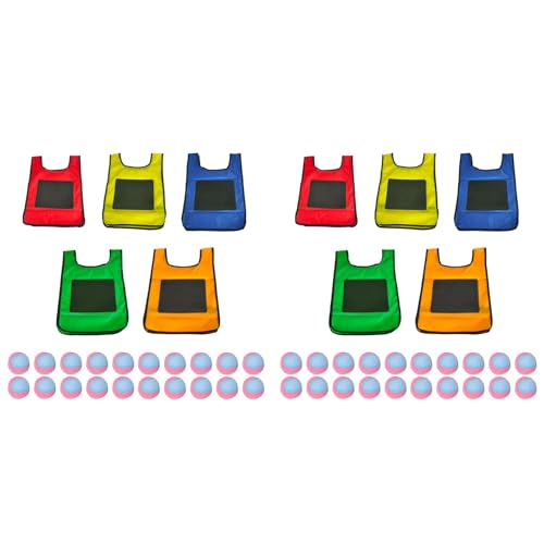 Spourita Eludeball-Spielset - 10-Teiliges Kinder-Eludeball-Tag-Klebewesten mit 40 Sport-Elude-Bällen für Indoor-Outdoor-Spielplatzspiele S Spourita Eludeball-Spielset - 10-Teiliges Kinder-Eludeball-Tag-Klebewesten mit 40 Sport-Elude-Bällen für Indoor-Outdoor-Spielplatzspiele S von Spourita