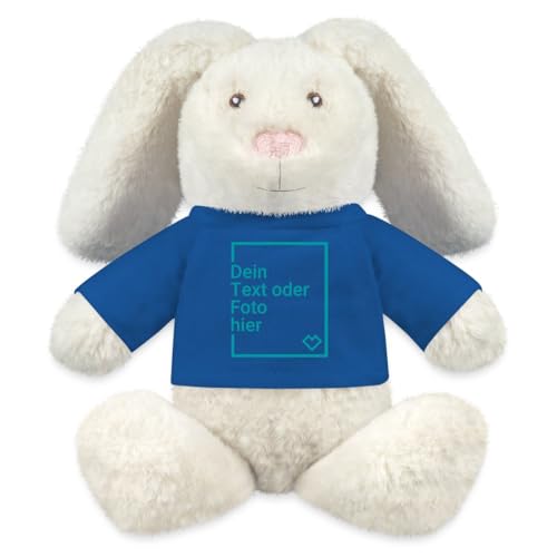 Spreadshirt Kuscheltier Hase Selbst Gestalten Mit Foto Und Text | Plüschtier Personalisiert Kuscheltier Hase, One Size, Königsblau von Spreadshirt