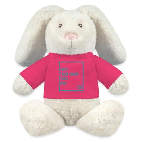 Spreadshirt Kuscheltier Hase Selbst Gestalten Mit Foto Und Text | Plüschtier Personalisiert Kuscheltier Hase, One Size, Pink von Spreadshirt