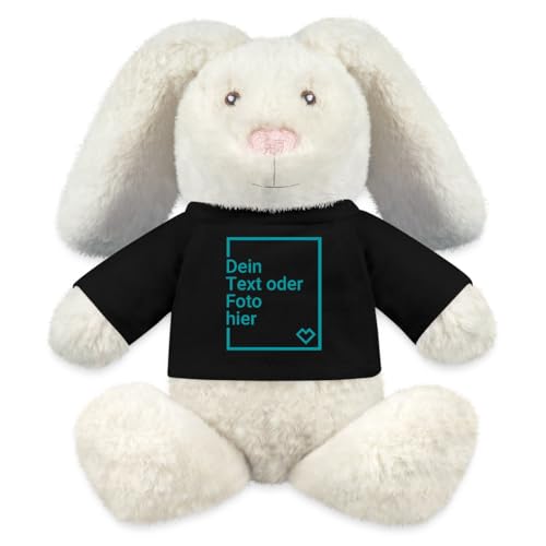 Spreadshirt Kuscheltier Hase Selbst Gestalten Mit Foto Und Text | Plüschtier Personalisiert Kuscheltier Hase, One Size, Schwarz von Spreadshirt