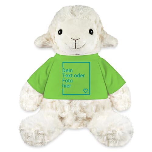 Spreadshirt Kuscheltier Schaf Selbst Gestalten Mit Foto Oder Text | Plüschtier Personalisiert Kuscheltier Plüsch Schaf Annika, One Size, Hellgrün von Spreadshirt