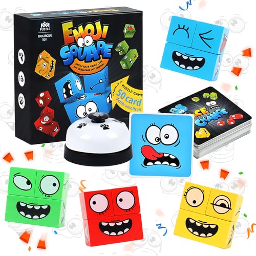 Sprießen 3D Puzzle Face-Changing Magic Cube Set, Emoji Blocks Spiel, Kinder 3D Puzzle Face Changing Magic Cube, für Kinder DIY Früherziehung,Interaktion,Bildungs Bausteins Spielzeug von Sprießen